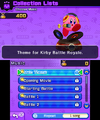 Mike Kirby in the Music Collection menu from Kirby Battle Royale