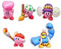Gashapon figurines based on "Kirby Star Allies", featuring Spider Kirby