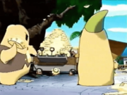 The Cappies throw the pies launched at them back at King Dedede's troops.