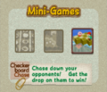 Checkerboard Chase on the minigame select menu in Kirby 64: The Crystal Shards