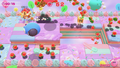 Screenshot of gameplay on the third layout for the Sheet Cake stage