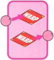 Kirby using a free Warp Panel