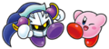 Obi illustration of Kirby and Meta Knight from Kirby: Meta Knight and the Knight of Yomi