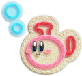 Kirby transforms into a Submarine when swimming in Kirby's Epic Yarn.