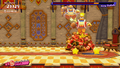 King Dedede as a Dream Friend using Super Dedede Jump on King Dedede as a boss while he is using Super Dedede Jump in Kirby Star Allies