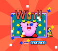Win screen for Kirby in Gourmet Race