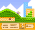 Using a slide to attack in Kirby's Adventure
