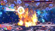 In Kirby Star Allies, Kirby and his allies are igniting Yggy Woods in Extra Planet δ.