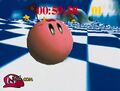 Kirby rolling along in the canceled Kirby Ball 64