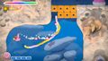 Using the rainbow rope to redirect Kirby Submarine's torpedoes in Kirby and the Rainbow Curse