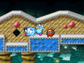 Kirby freezes a freezing foe.