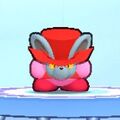 Kirby wearing the Daroach Dress-Up Mask in Kirby's Return to Dream Land Deluxe