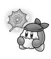 Illustration of Bandana Waddle Dee telling about the Green Spider Grass from Kirby: Uproar at the Kirby Café?!.