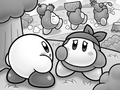 Bandana Waddle Dee tells Kirby his concerns about the Great King