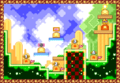 Map of the level hub for Vegetable Valley in Kirby: Nightmare in Dream Land