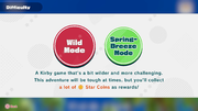 Wild Mode difficulty selection in the demo