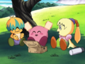 Tiff, Tuff, and Kirby go out for a picnic.