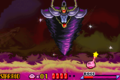 Kirby wielding the Star Rod against Nightmare in Kirby: Nightmare in Dream Land