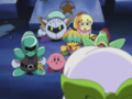 Sirica discovers Meta Knight and his friends at Kabu Canyon.