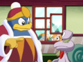 Tiff and Tuff overhear King Dedede's plan to hamper Kirby.