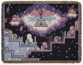 Woven tapestry throw blanket from BoxLunch, featuring Rainbow Resort's level hub