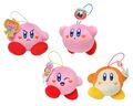 Kirby and Waddle Dee ～HEART WARMING～ mascot plushies from the "Kirby x monet" merchandise line