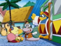 King Dedede and Escargoon announce their intentions in Cappy Town.