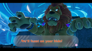 Leongar initiating the fight with Kirby