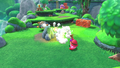 Kirby firing at a Bernard using Ranger, in Kirby and the Forgotten Land