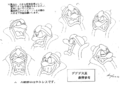 Animator sheet showing even more facial expressions