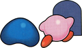 Kirby and Gooey entering a Door from Kirby's Dream Land 3