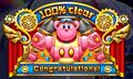 The 100% completion screen in Kirby: Planet Robobot