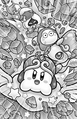 Kirby and friends fly on outta there on the Friend Star