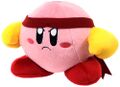 6 inches tall Fighter Kirby plushie, featuring the boxing gloves from Snack Attack - Part II. Manufactured by San-ei.