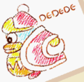 Ado's sketch of King Dedede from the True Ending in Kirby's Dream Land 3