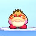 Kirby wearing the Fatty Puffer EX Dress-Up Mask in Kirby's Return to Dream Land Deluxe