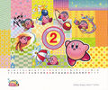 A Club Nintendo Calendar page featuring artwork of Kirby from Kirby Super Star Ultra