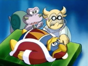 Escargoon has King Dedede looked at by Doctor Yabui.