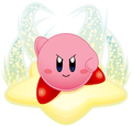 Kirby on a Warp Star