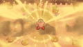 Extra Mode credits picture from Kirby's Return to Dream Land Deluxe, featuring Crash Kirby causing an explosion in Egg Engines