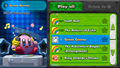 Mike Kirby in the Music Room menu from Kirby and the Rainbow Curse