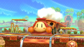 Thumbnail for the Waddle Dee Train Tracks stage in Kirby Fighters 2 which features a Waddle Dee Train