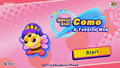 Title screen for Guest Star Como: A Tangled Web in Kirby Star Allies