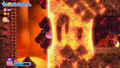Kirby finds a hidden passage through the sticky lava.