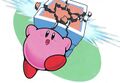 Art from the Kirby Super Star manual depicting a Headbutt used on a block