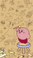 A Kirby-themed phone wallpaper shared through the Nintendo LINE account