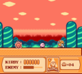 The beginning of the fight in Kirby's Adventure