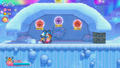 Kirby passes by the Copy Essences in the igloo in the pre-boss area.