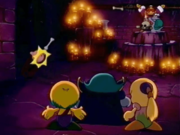 Gabon attacking Kirby using its bones in Scare Tactics - Part II