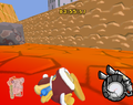 King Dedede lays on the floor defeated.